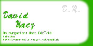 david macz business card